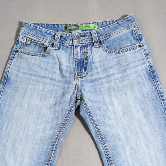 Rock & Roll Denim men's size 31X34 hard washed denim blue Pistol Straight jeans - Picture 2 of 16